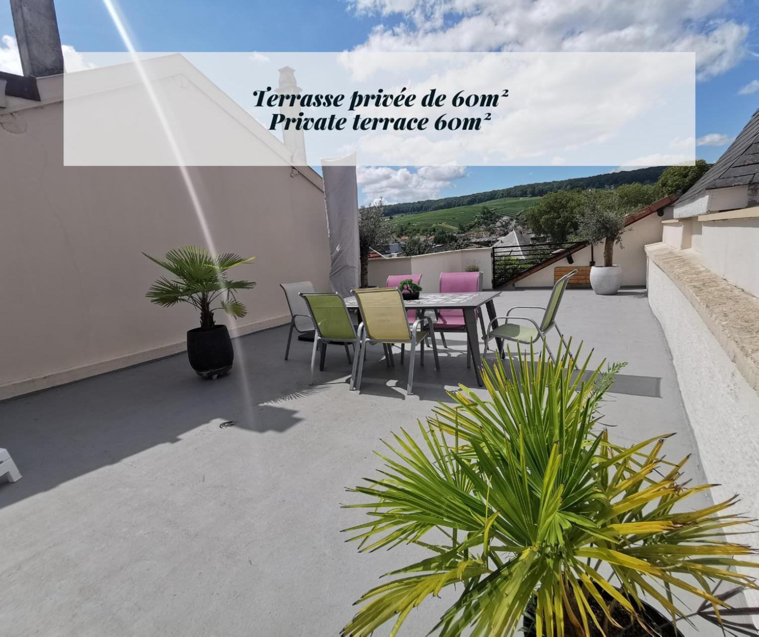 Terrasse 86 - Terrasse & Climatisation - 4-6 Personnes - Bnb Épernay Kültér fotó