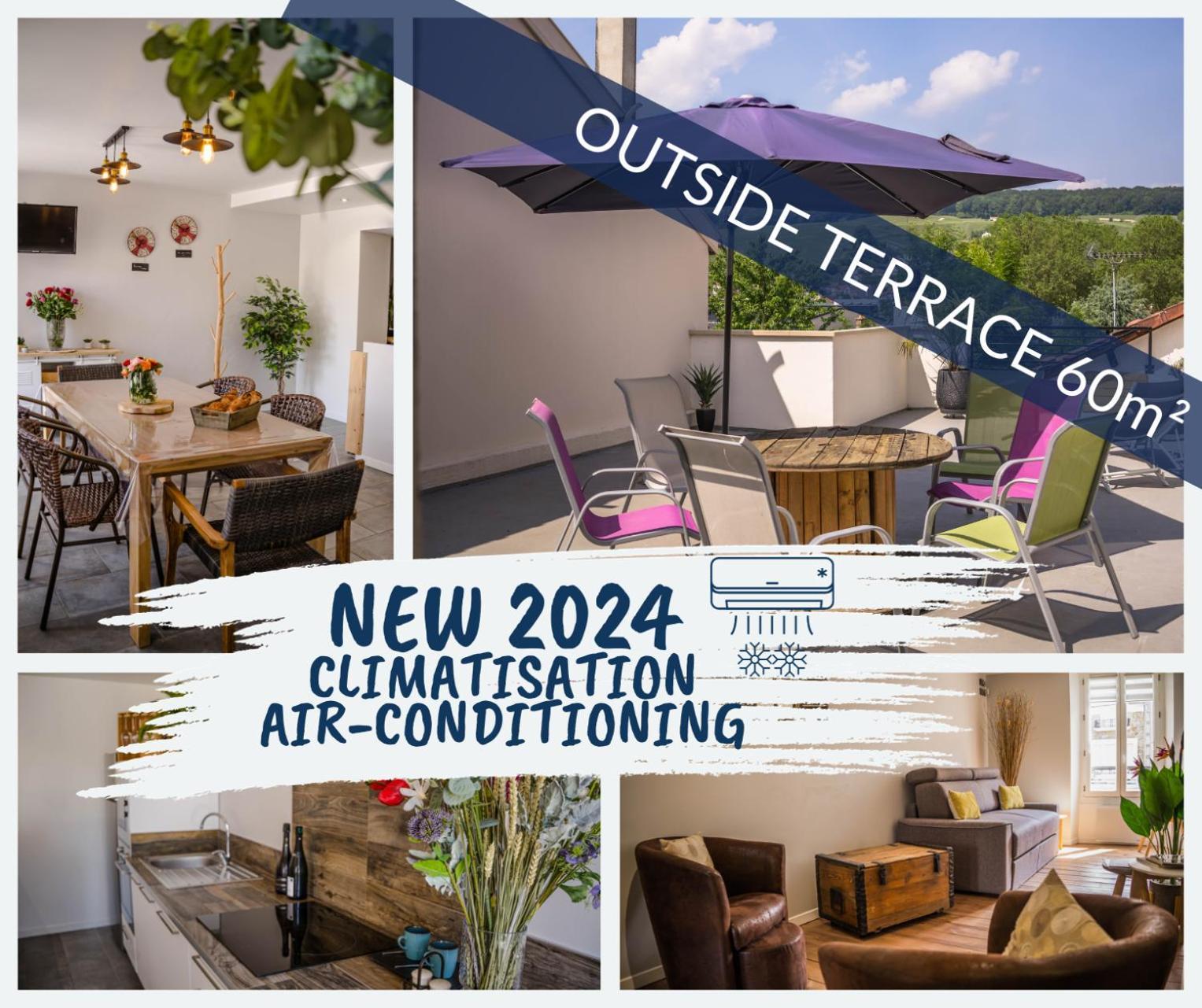 Terrasse 86 - Terrasse & Climatisation - 4-6 Personnes - Bnb Épernay Kültér fotó